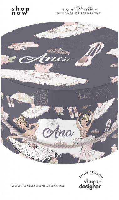 Cutie trusou balerina personaliziata cu tiara flori tutu Mica Balerina Mov 1